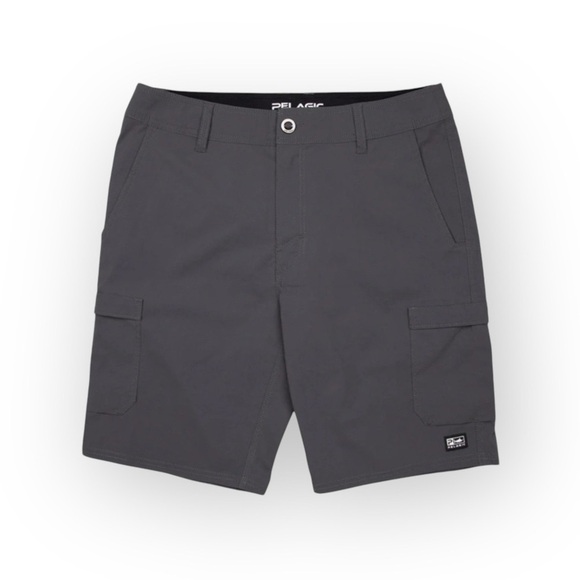 Pelagic® 𓆝 Madeira 20” Outseam Flat Cargo Hybrid Fishing Shorts 𓆝 Graphite 38 - Picture 15 of 16